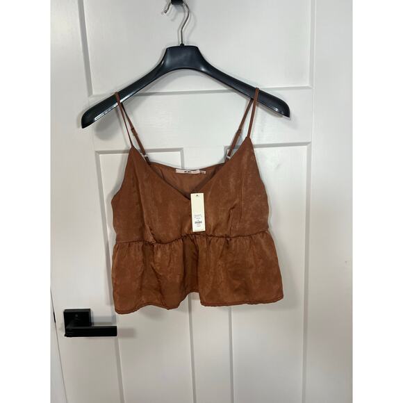 Francesca’s Shannon Satin Babydoll Top NEW Size XL Extra Large Cropped Tank - Picture 5 of 10